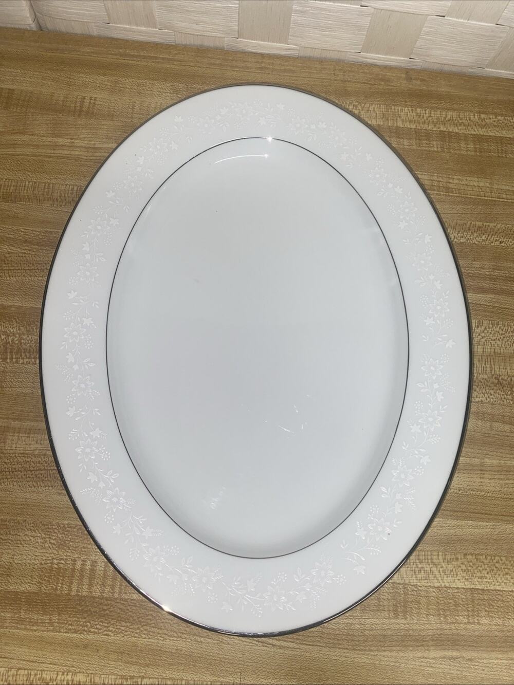 VTG Noritake 6438 Buckingham Large Oval Serving Platter Bone China 13.5”X 10.25”